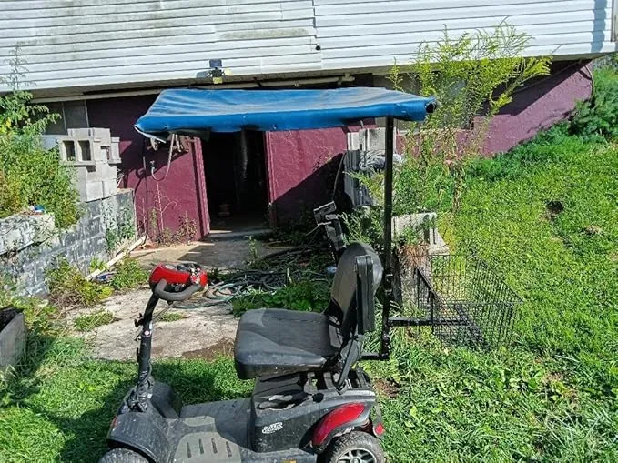 Steel Frame Blue Roof for The Mobility Scooter with Basket